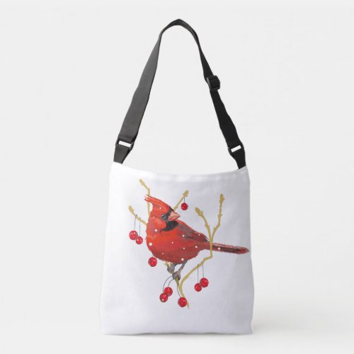 Snowy Cardinals 2_Sided Design Crossbody Bag