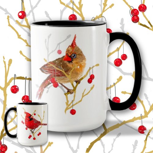 Snowy Cardinals Mug