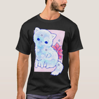 Snowy Cat Flower T-Shirt
