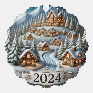 Snowy Christmas 2024  Ornament Card