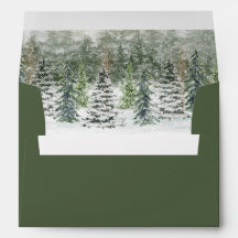 Snowy Christmas Cottage, Pine Forest