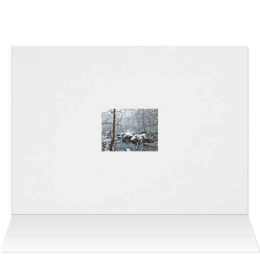 Snowy Christmas Creek - Peace - Greeting Card (Inside Horizontal (Top))