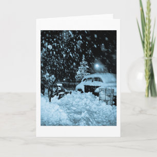 Snowy Christmas in New York City Vintage Holiday Card