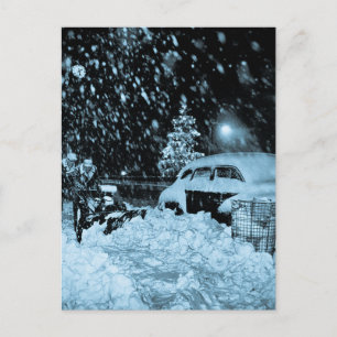 Snowy Christmas in New York City Vintage Holiday Postcard