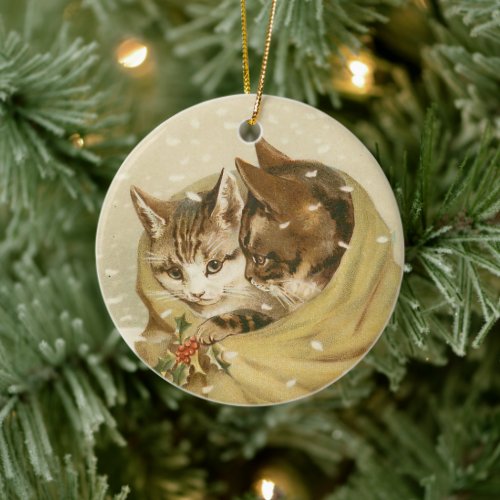 Snowy Christmas Kittens 1 â H Maguire â Ornament 