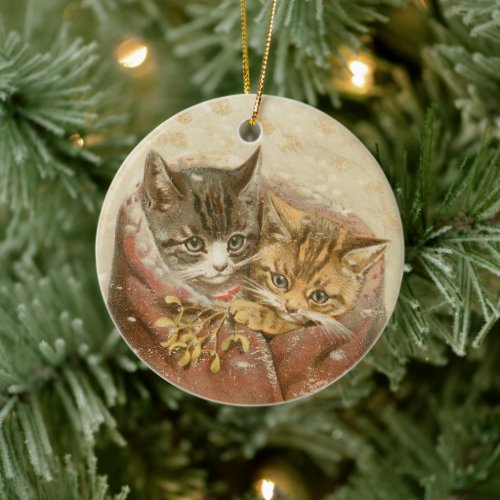 Snowy Christmas Kittens 2 â H Maguire â Ornament 