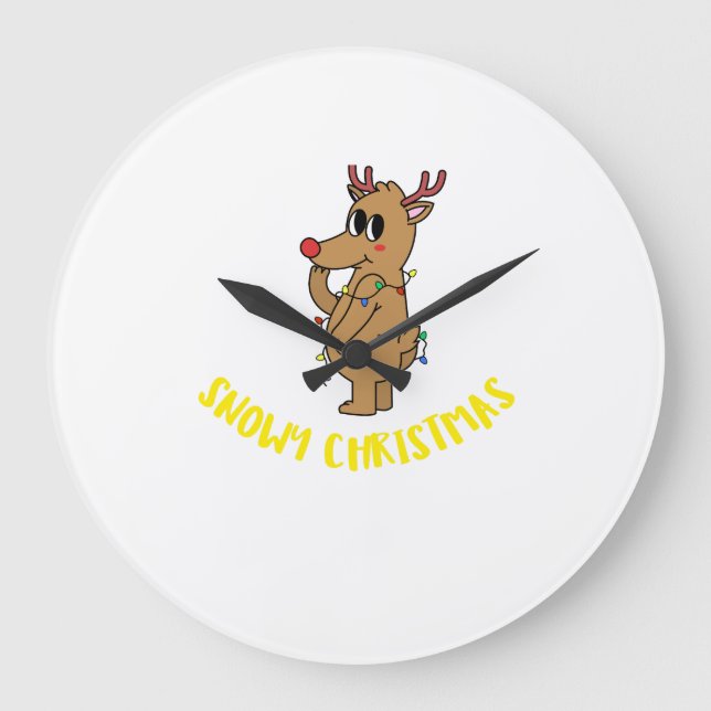 SNOWY CHRISTMAS LARGE CLOCK (Front)