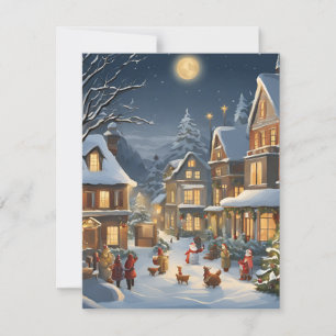 Snowy Christmas Town Holiday Card