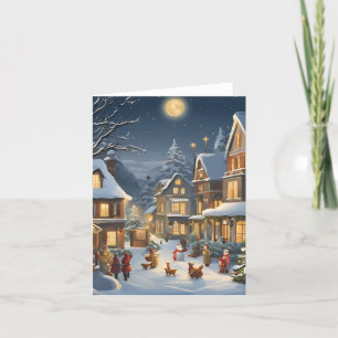 Snowy Christmas Town Holiday Card