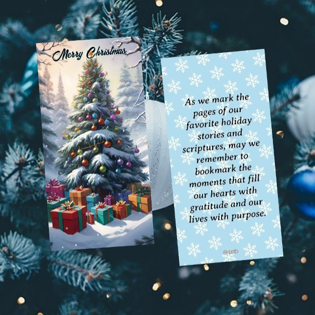 Snowy Christmas Tree Bookmark Holiday Card (Creator Uploaded)