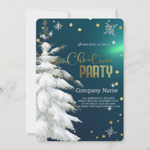 Snowy Christmas Tree , Diamonds and Snowflakes Invitation