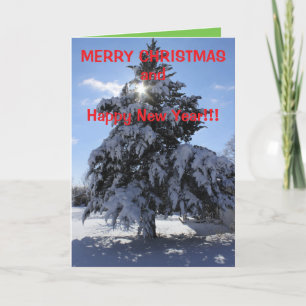 Snowy Christmas Tree Greeting Card!! Holiday Card