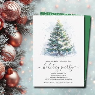 Snowy Christmas Tree Party Invitation