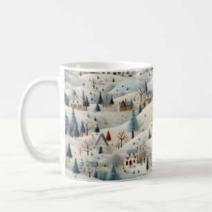 snowy Christmas village Coffee Mug