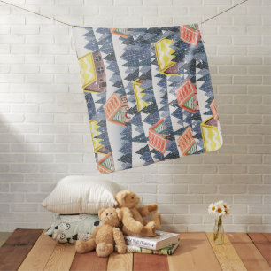 Snowy Christmas Village Pattern Baby Blanket