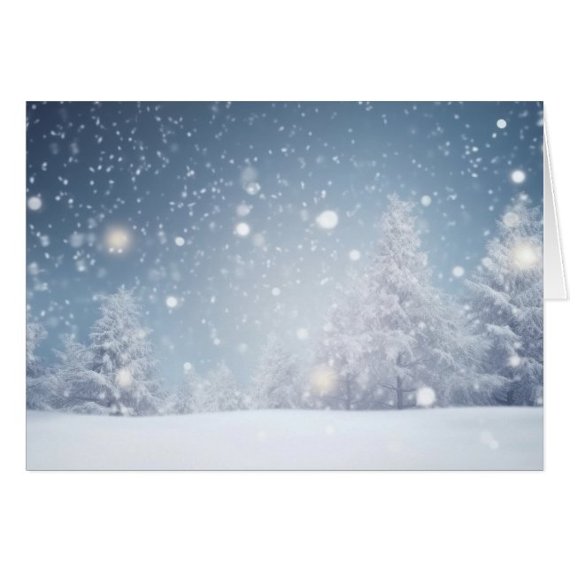 Snowy Christmas Winter Scene Cards (Front Horizontal)