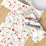 Snowy Christmas Winterberries | Set of 4 Dinner Cloth Napkin