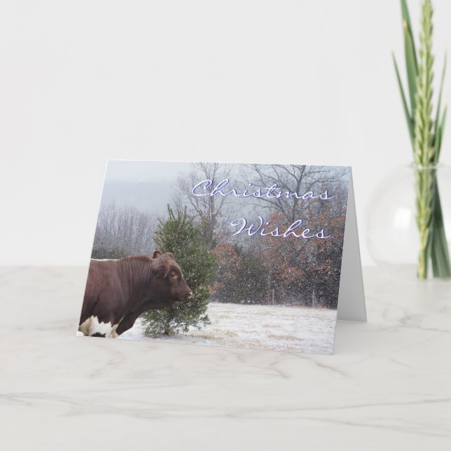 Snowy Christmas Wishes-customize Holiday Card (Front)