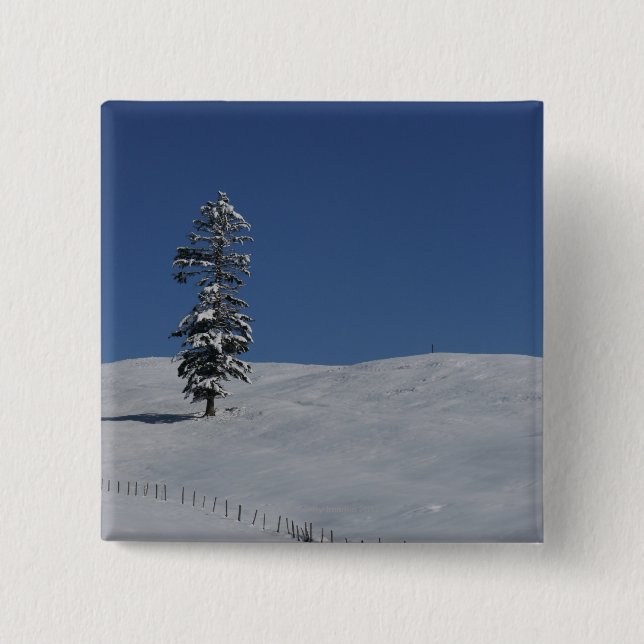 Snowy cold winter landscape 4 button (Front)