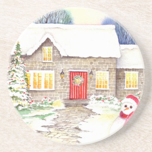 Snowy Cottage Coaster