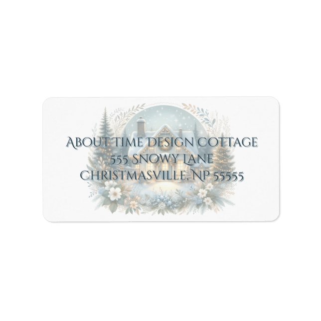 Snowy Cottage Glow Scene Label (Front)
