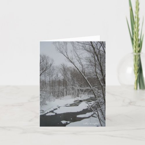 Snowy Creek in Winter blank notecards