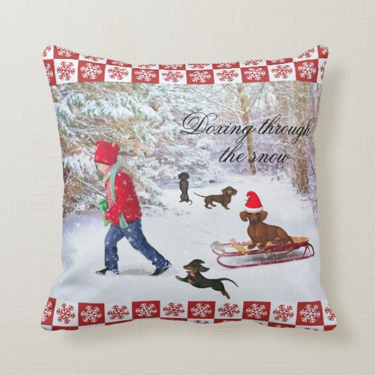 dachshund through the snow pillow