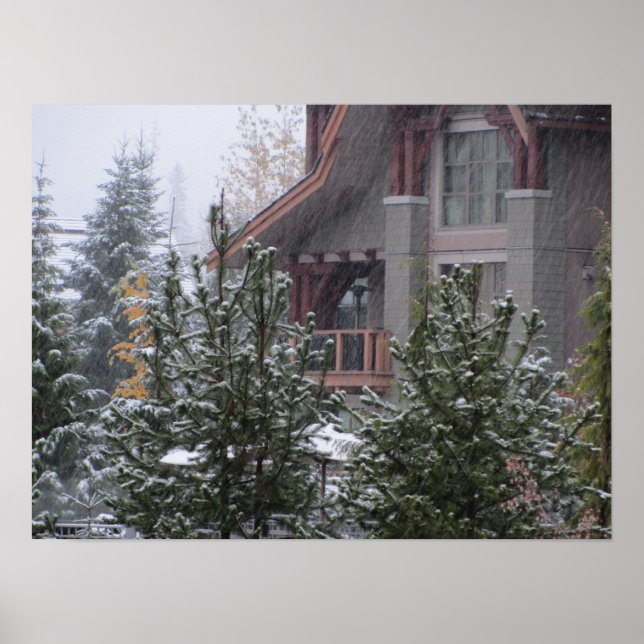Snowy Day in Whistler, B.C. Poster (Front)