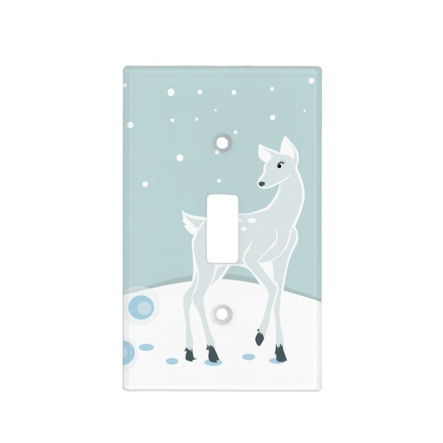 Snowy Deer Light Switch Cover (Front)