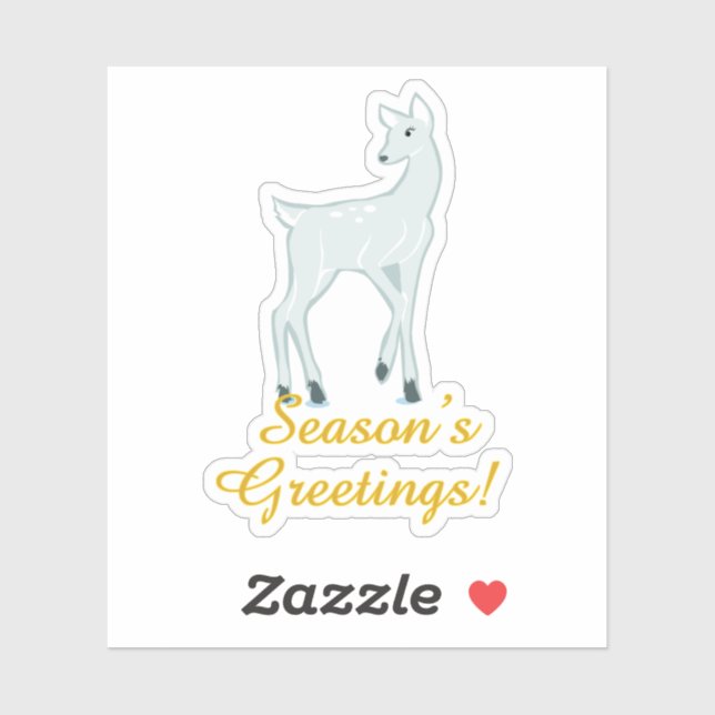 Snowy Deer Sticker (Sheet)