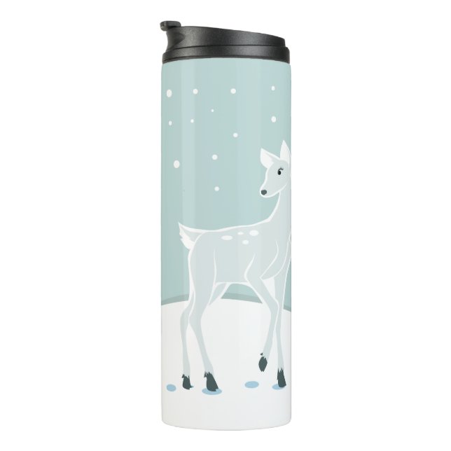 Snowy Deer Thermal Tumbler (Rotated Right)