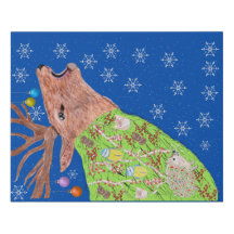 Snowy Deer with nature inside