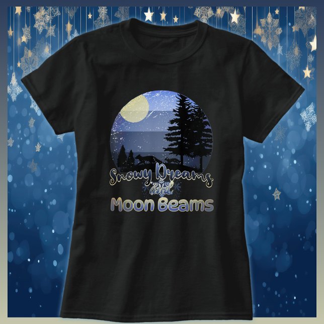 Snowy Dreams and Moonbeams Retro Sunset T-Shirt (Creator Uploaded)