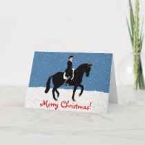 Snowy Dressage Horse Christmas Holiday Card