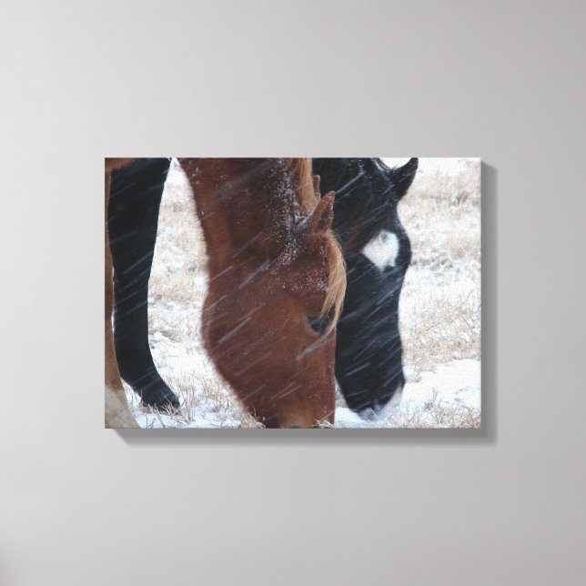 Snowy Eats Canvas Print (Front)