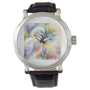 Snowy Egret 180724AREF115 - Watercolor Watch