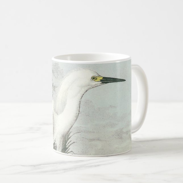 Snowy Egret by Audubon Coffee Mug (Front Right)