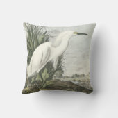 Snowy Egret by Audubon Throw Pillow | Zazzle