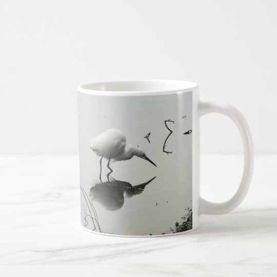 snowy egret fishing big mug