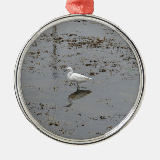Snowy Egret Metal Ornament