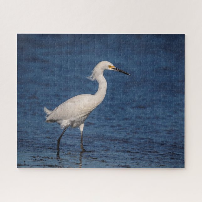 Snowy Egret on North Beach Jigsaw Puzzle (Horizontal)
