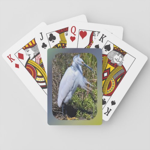 Snowy Egret Playing Cards