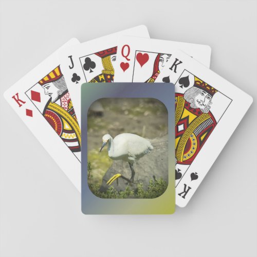Snowy Egret Playing Cards