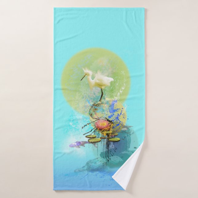 SNOWY EGRET SERENITY BATH TOWEL (Bath Towel)