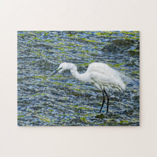 Snowy Egret White Wading Bird Heron Jigsaw Puzzle
