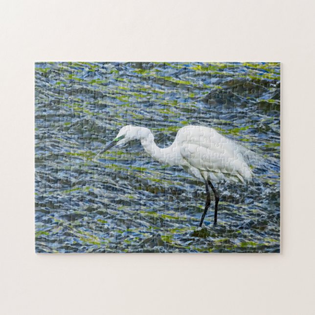 Snowy Egret White Wading Bird Heron Jigsaw Puzzle (Horizontal)