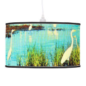 snowy egrets print ceiling lamp (Left)