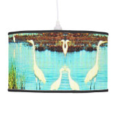 snowy egrets print ceiling lamp (Back)