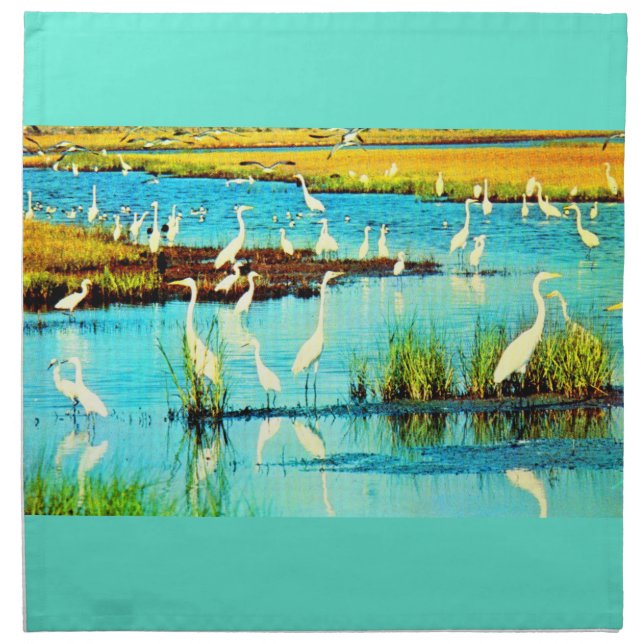 snowy egrets print napkin (Front)