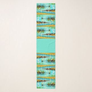 snowy egrets print scarf